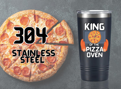 Onebttl Pizza Gifts for Pizza Makers Lovers for Christmas, Birthday, 20oz Stainless Steel Tumbler with Lid and Straw - Pizza Making Themed