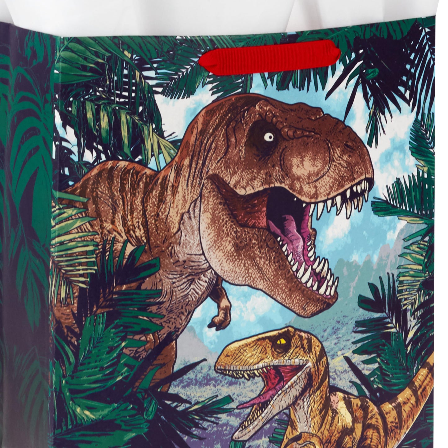 Hallmark Jurassic Park 13" Large Gift Bag with Tissue Paper (T-Rex, Dinosaurs) for Birthdays, Christmas, Holidays