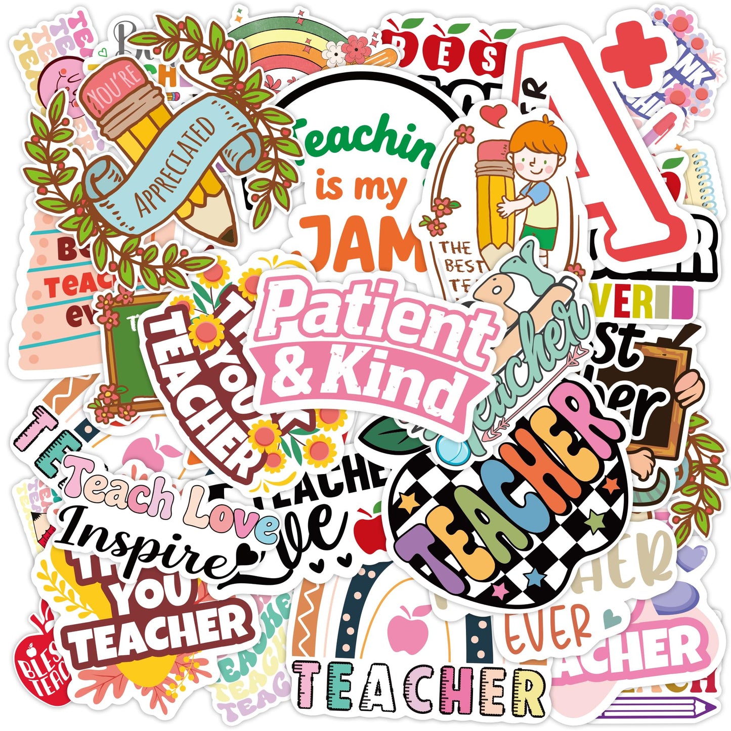 Teacher Appreciation Gifts – 100 PCS Funny Teacher Stickers | Teacher Appreciation Decorations - Teacher Must Haves Supplies Stuff Essentials Games Toys Gifts for School Classroom Students
