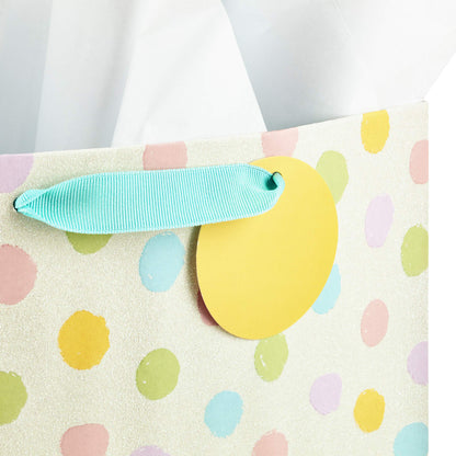 Hallmark 13" Large Gift Bags for Baby Shower Assortment with Tissue Paper (Pack of 3, Cloud and Rainbow, Giraffe, Pastel Polka Dots)