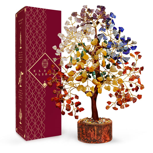 Chakra Tree of Life Birthday Gifts for Women, Mom, Sister, Friends, Handmade Healing Crystal Tree Bring Money, Positivity & Good Luck, Boho Home, Room and Office Desk Decor, Unique Gifts for Mother