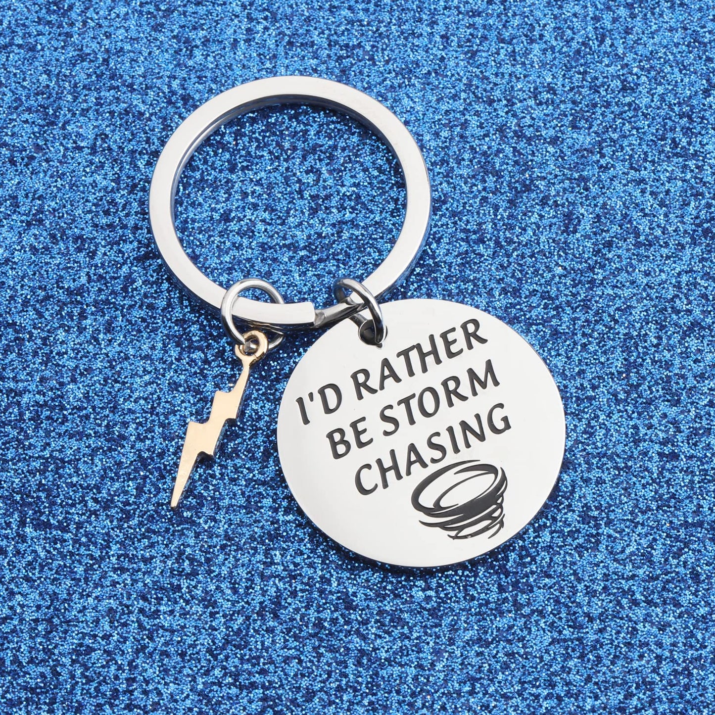 WUSUANED Funny Stormchaser Keychain I'd Rather Be Storm Chasing Jewelry Tornado Hunter Gifts For Meteorologist Forecaster
