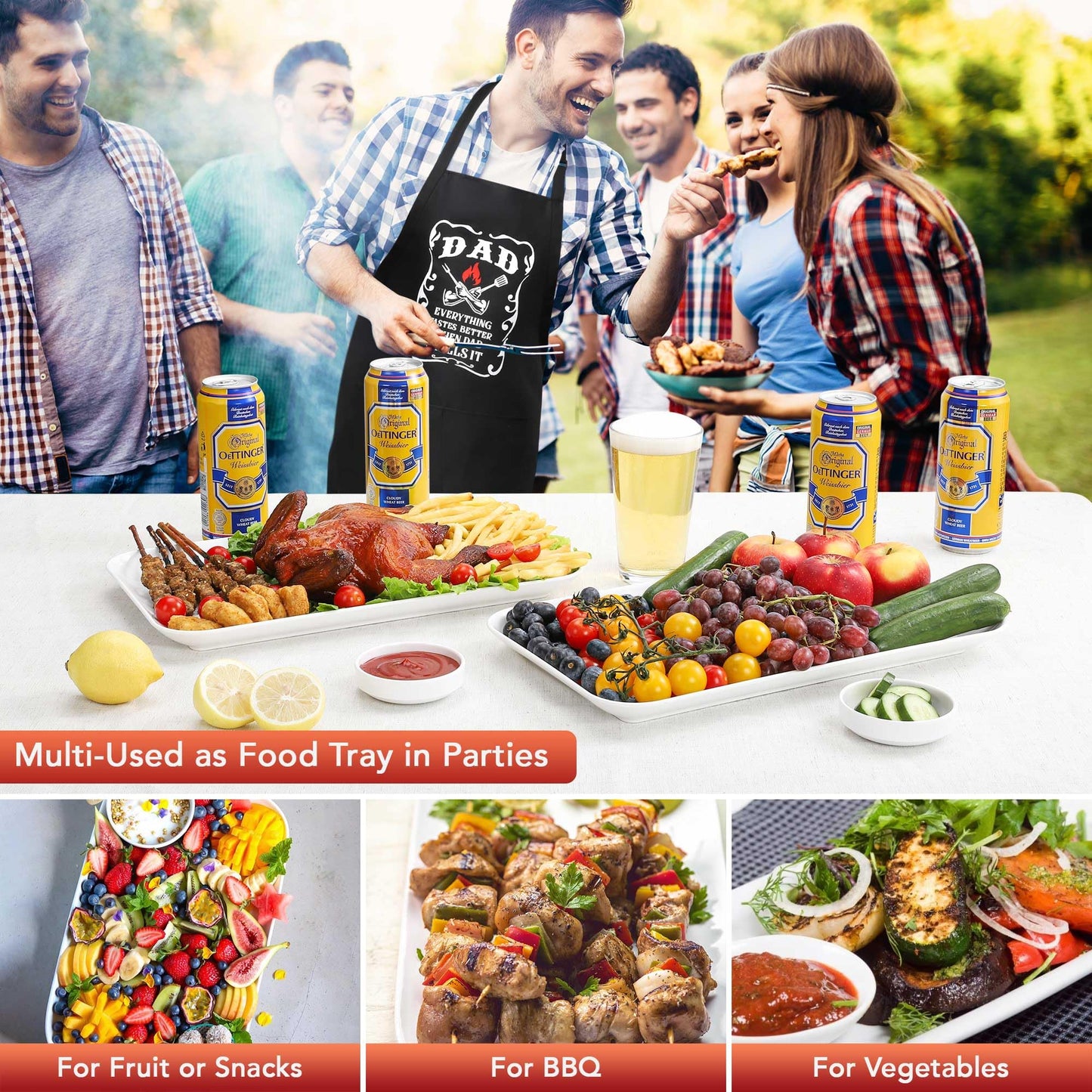 LEJIAJINW Fathers Day Dad Gifts for Men Father Grandpa Daddy, Dad Birthday Gift from Daughter Son, Father's Day BBQ Grilling Platter with Apron Gift Box for Him Husband Brother Easter Anniversary