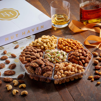 Fathers Day Nuts Gift Basket - Assortment of Sweet & Roasted Salted Gourmet Nuts - Food Gift Box for Dad, Him, Husband, Christmas, Father's Day, Mother's Day, Sympathy, Family, Men & Women