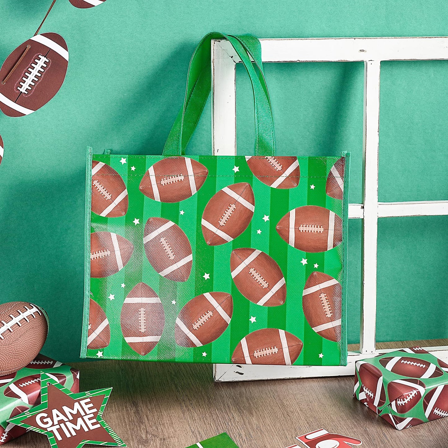 Loveinside 13" Large Sports Reusable Gift Bag, Recycled Party Favor Gift Bag for Kids Boys, Birthday, 13" x 5" x 10", 1 Pcs