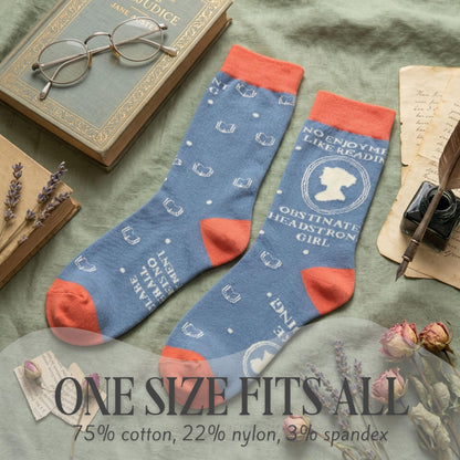 InnoBeta Jane Austen Gifts for Women/Girls, Jane Austen Lover Gifts Socks for Birthday & Christmas, One Size Crew Socks