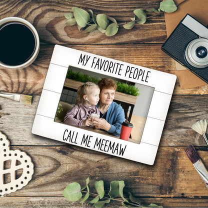 My Favorite People Call Me Meemaw 4x6 Picture Frame, Meemaw Gifts for Grandma Photo Frame, Gifts for Meemaws Mothers Day from Grandkids, MeemawGift Picture Photo Frames for Desk Decor