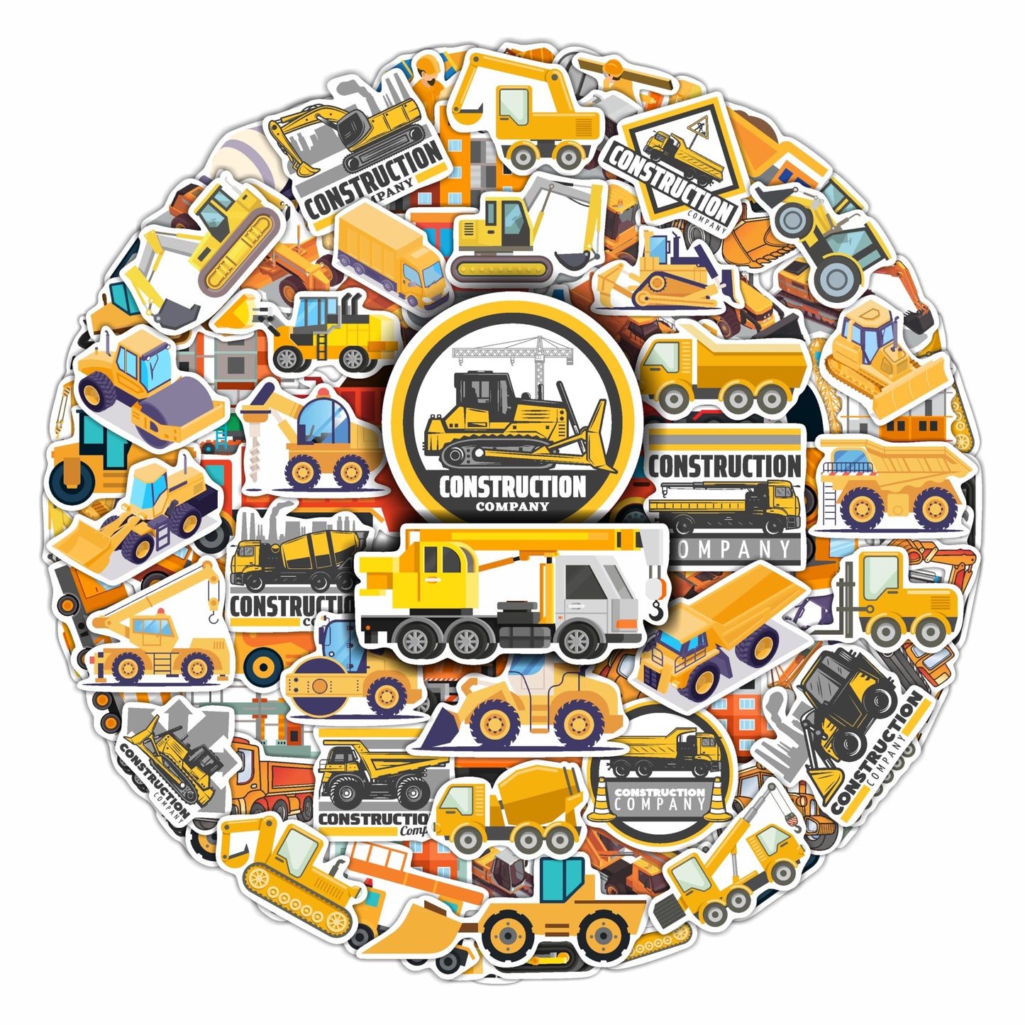 BulbaCraft 100 Pcs Construction Stickers - Construction Birthday Party Supplies, Gifts for Women & Men