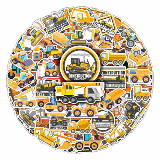BulbaCraft 100 Pcs Construction Stickers - Construction Birthday Party Supplies, Gifts for Women & Men