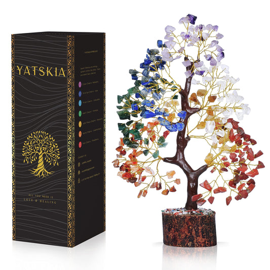 YATSKIA 7 Chakra Tree of Life - Crystals and Healing Stones | Birthday Gifts | Crystal Tree for Positive Energy | Home & Office Decor | Gifts for Women