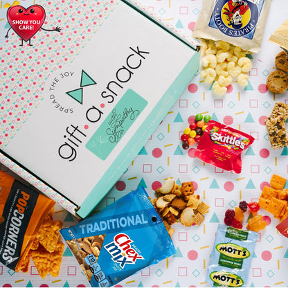 Gift A Snack - Sympathy Snack Box Care Package + Greeting Card (45 Count) Condolence for Loss of Loved One, Dog Pet Cat Memorial Sweet Treats Gift Basket - Office Food Assortments