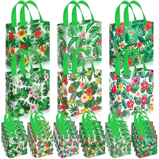 Sweetude 40 Pcs Luau Gift Party Favor Bags with Handle, Non Woven Goodie Bags Birthday Favor for Birthday Baby Shower Packaging Supplies