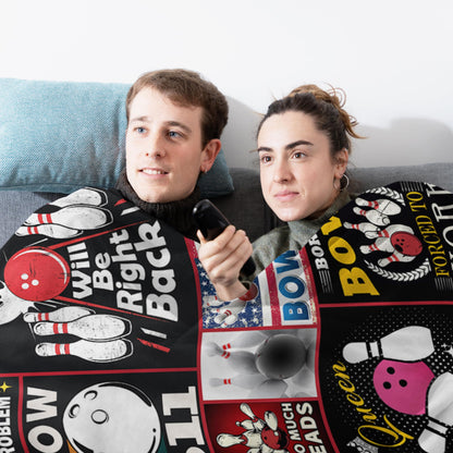 Bowling Gifts, Bowling Gifts for Men, Funny Bowling Gift for Bowlers, Blankets for Bowling Lovers 60"x 50"