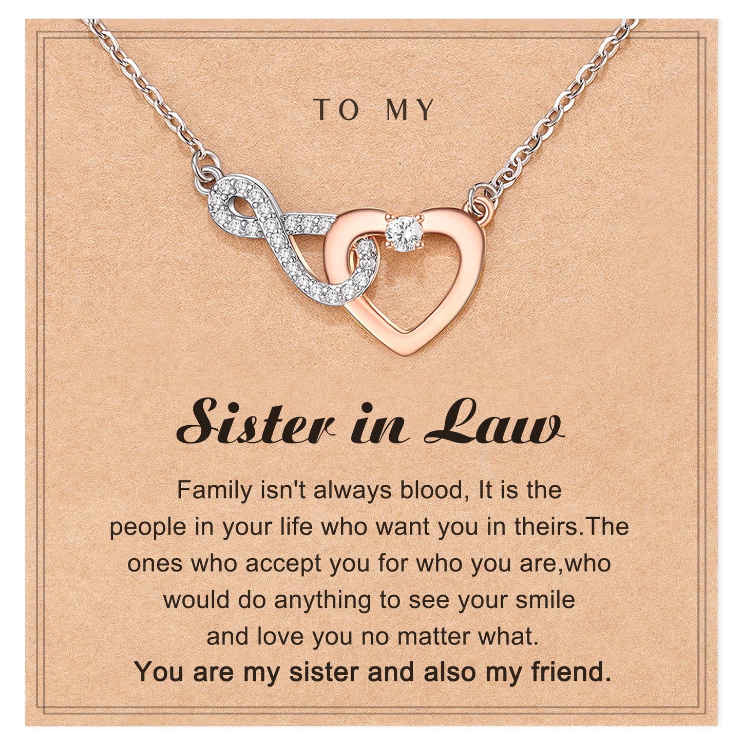 Shonyin Everlasting Heart Necklace for Women Girls Mother (Bonus) Daughter (Sons) Girlfriend Grandma Granddaughter Mother Daughter in Law Sister (in Law) Soulmate Wife Birthday Christmas Gifts