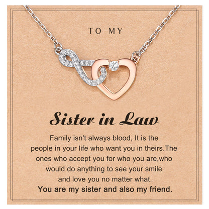 Shonyin Everlasting Heart Necklace for Women Girls Mother (Bonus) Daughter (Sons) Girlfriend Grandma Granddaughter Mother Daughter in Law Sister (in Law) Soulmate Wife Birthday Christmas Gifts