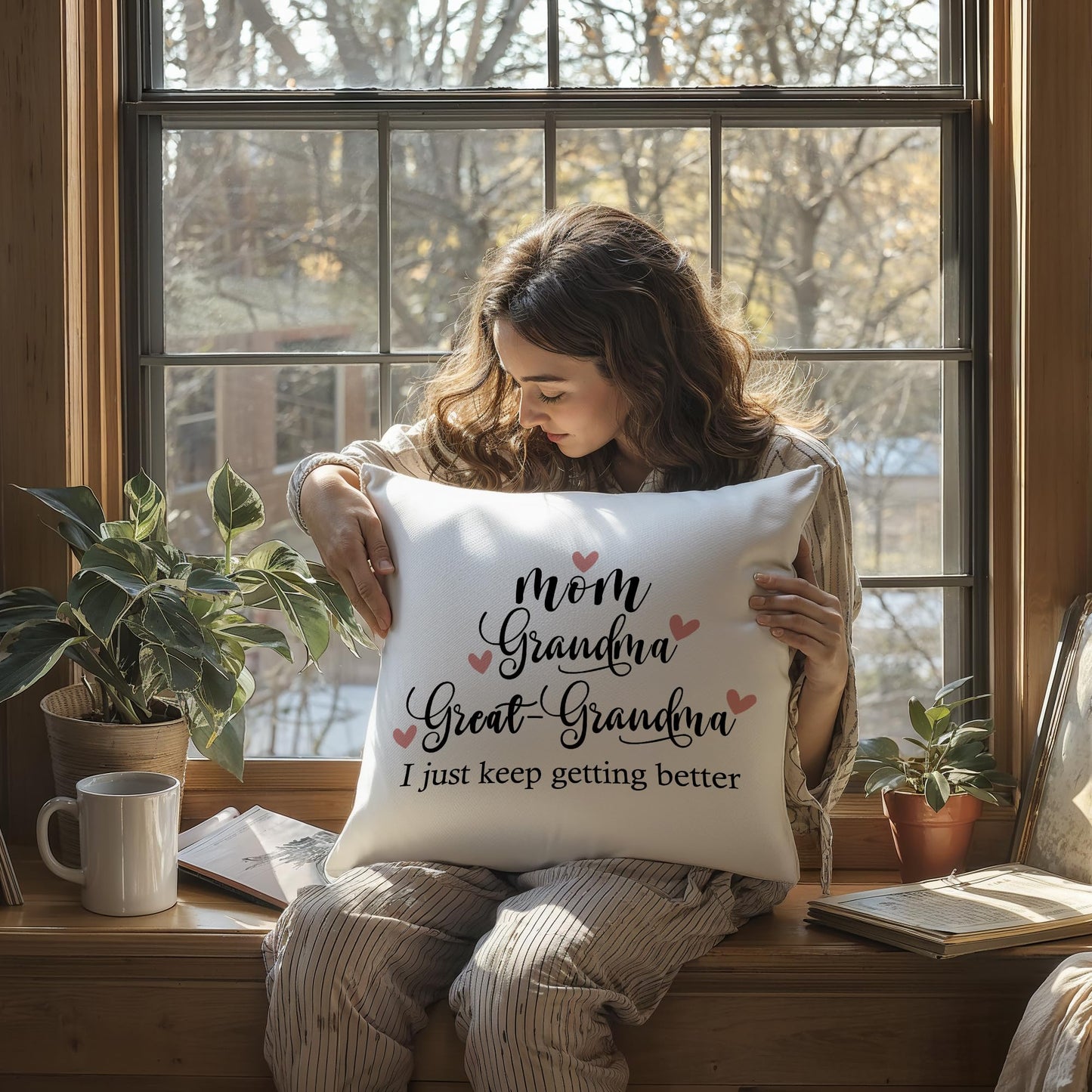 new mom Gifts,mom Grandma Great Grandma Throw Pillow Covers case 18x18,Pregnancy Announcement Gifts