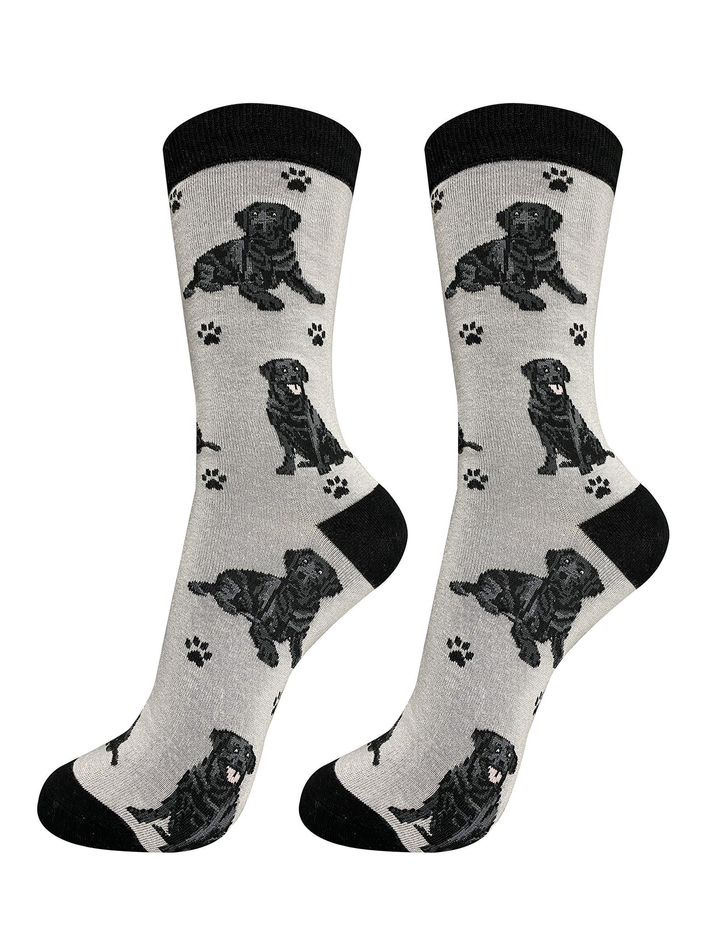 Pet Lover Socks - Fun - All Season - One Size Fits Most - For Women And Men – Dog Gifts (Black Labrador)