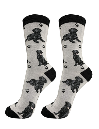 Pet Lover Socks - Fun - All Season - One Size Fits Most - For Women And Men – Dog Gifts (Black Labrador)