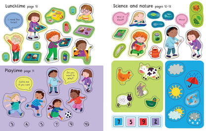 First Sticker Book Starting Kindergarten: A Delightful Interactive Kids Activity Book for Back to School Readiness