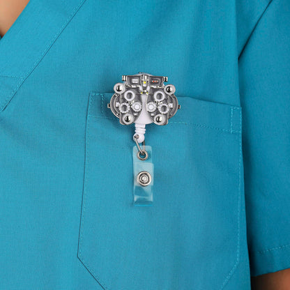 Medical Optometry Badge Reel Retractable Eye Doctor Badge Holder Ophthalmology ID Badge Clip for Ophthalmologist Nurse