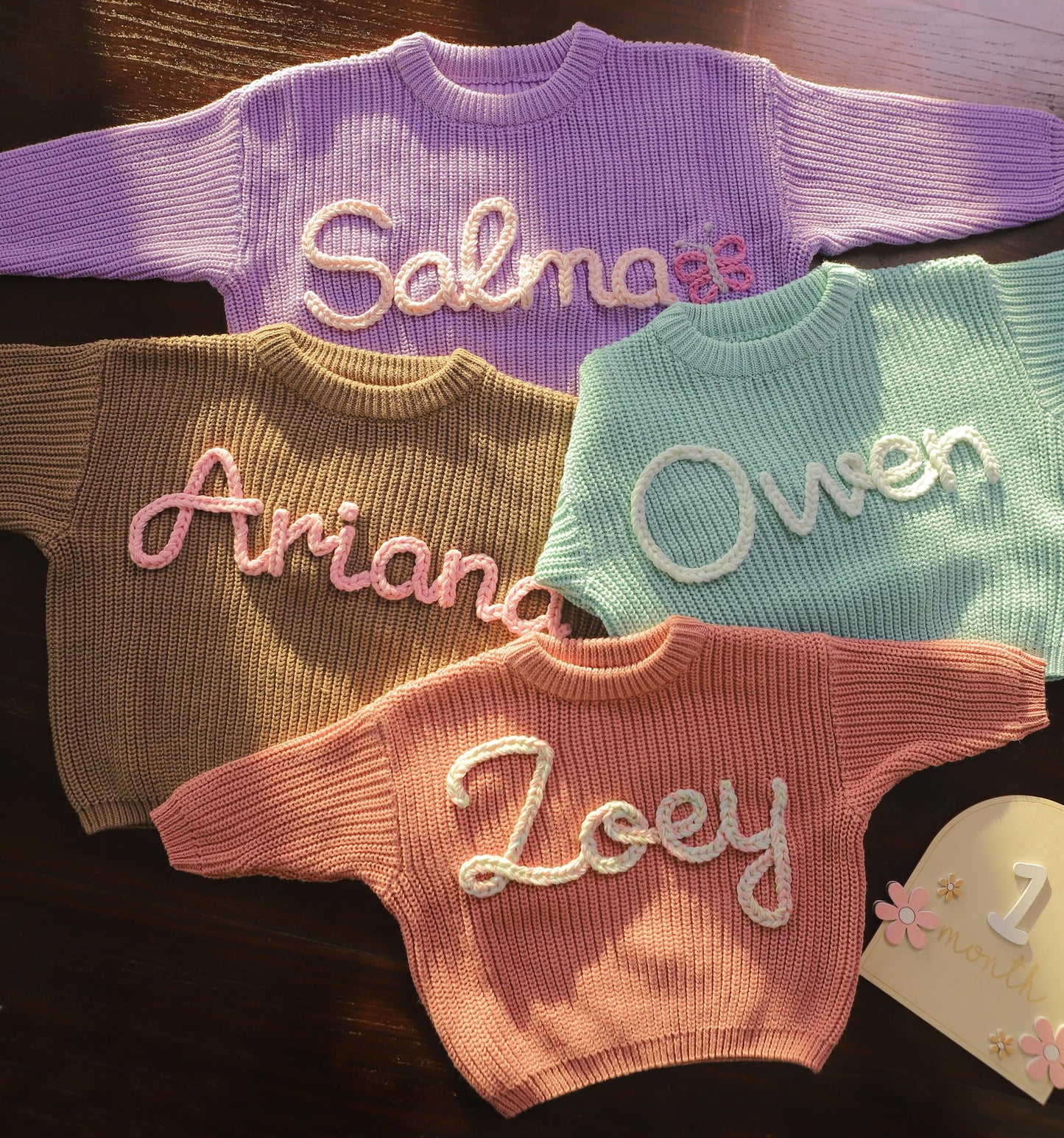 Personalized Baby Sweater with Name Custom Baby Name Sweater Knitted Newborn Outfit Infant Sweater Monogrammed Gifts for Baby Boy Girl Customized Toddler Gifts