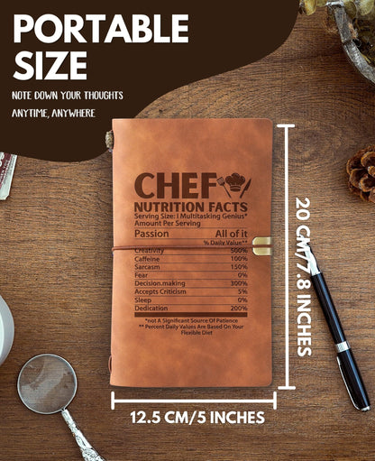 InnoBeta Chef Gifts for Men Women, Journal Pen Set for Birthday, Christmas, Unique Notebook, Sketchbook, Travel Diary, Lined Planner, 7.8x5 Inches, Brown