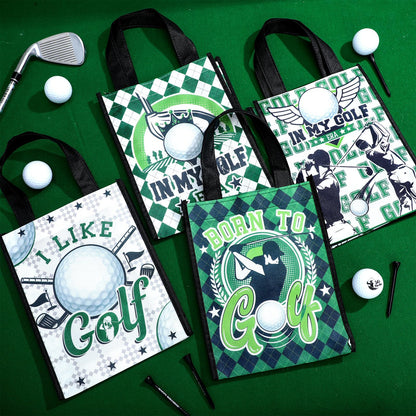 Estune 24 Pcs Golf Party Favor Bags Golf Gift Goodie Bags Treat Candy Non Woven Wrapping with Handles Tote for Sports Birthday Party Supplies Sports Theme Decorations