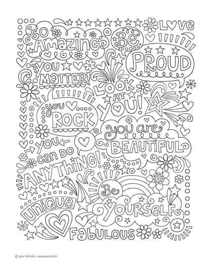 Notebook Doodles Go Girl!: Coloring & Activity Book (Design Originals) Inspiring Designs and Positive Quotes for Women and Tween Girls Ages 8 and Up, on Extra-Thick Perforated Paper