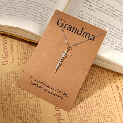 Lcherry Faith Cross Pendant Necklace for Women Religious Christian Jewelry Mother's Day Gifts for Women