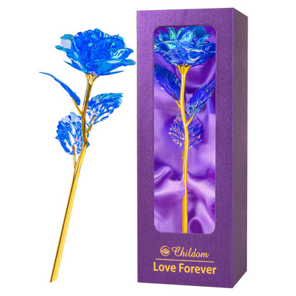Childom Mothers Day Rose Gifts for Mom,Birthday Gifts for Women,Mothers Day Flowers Gifts for Mom from Daughter Son,Blue Artificial Flowers Gift for Wife,Grandma,Christmas,Valentines,Anniversary