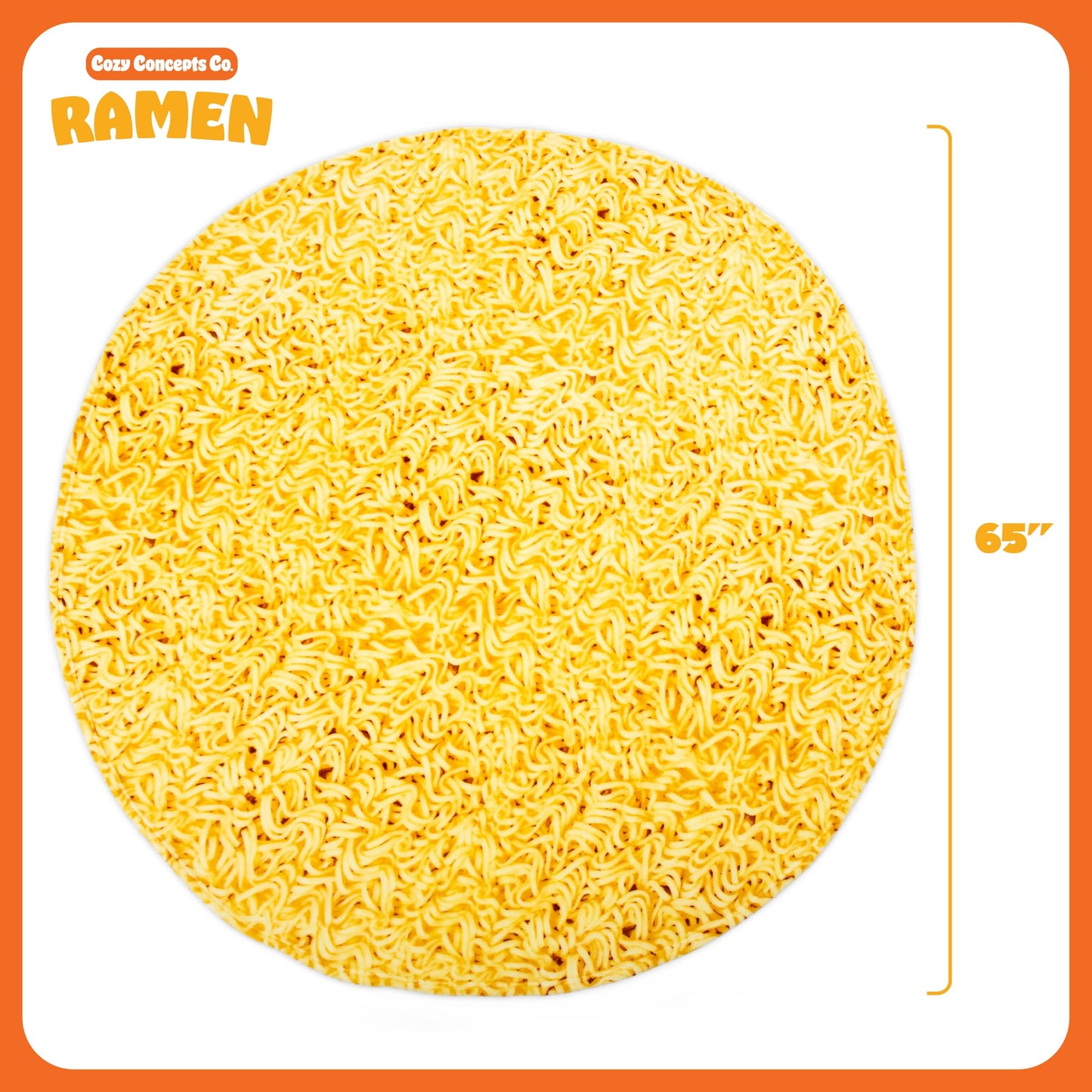Cozy Concepts Co. Ramen Comfort Blanket by Relatable, Viral Trend Inspired, Looks Like a Giant Bowl of Ramen Noodles to Wrap Yourself Up In, Great for Room Decor or Gifts, Large Size 65” Throw Blanket