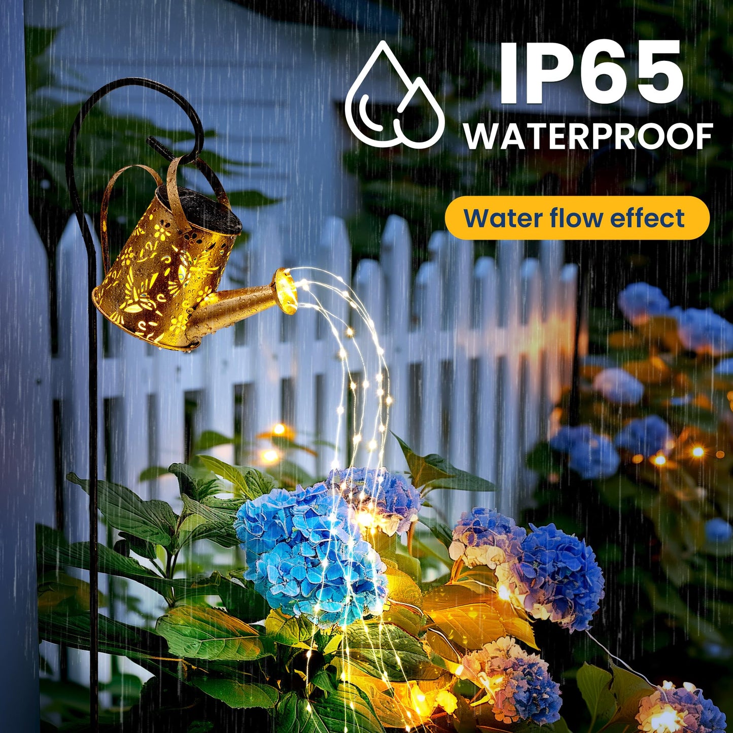 Solar Watering Can Lights, Waterproof Garden Solar Outdoor Decorative Lights, Metal Hanging Lights for Patio Yard Backyard, Gardening Birthday Gifts for Mom Grandma Women