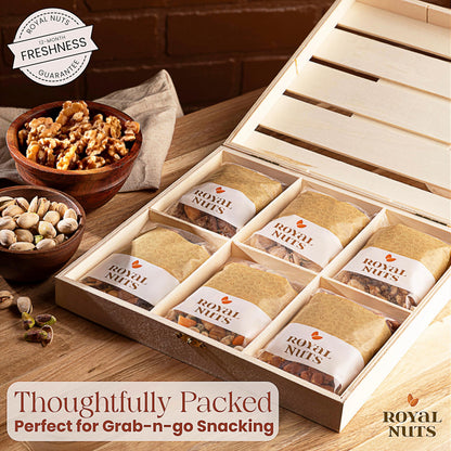 Royal Nuts Gift Basket – Mothers Day Gifts for Mom & Wife, Gourmet Mixed Nuts in Reusable Wooden Crate, Healthy Mothers Day Gift for Grandma & Family