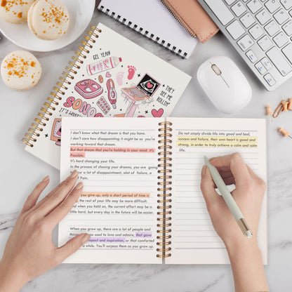 Sonographer Gifts Spiral Notebook 5.5x8.3, Ultrasound Tech Gifts Journal for Writing, Sonography Nursing Notebook Journal for Note Taking, Medical Office School Supplies