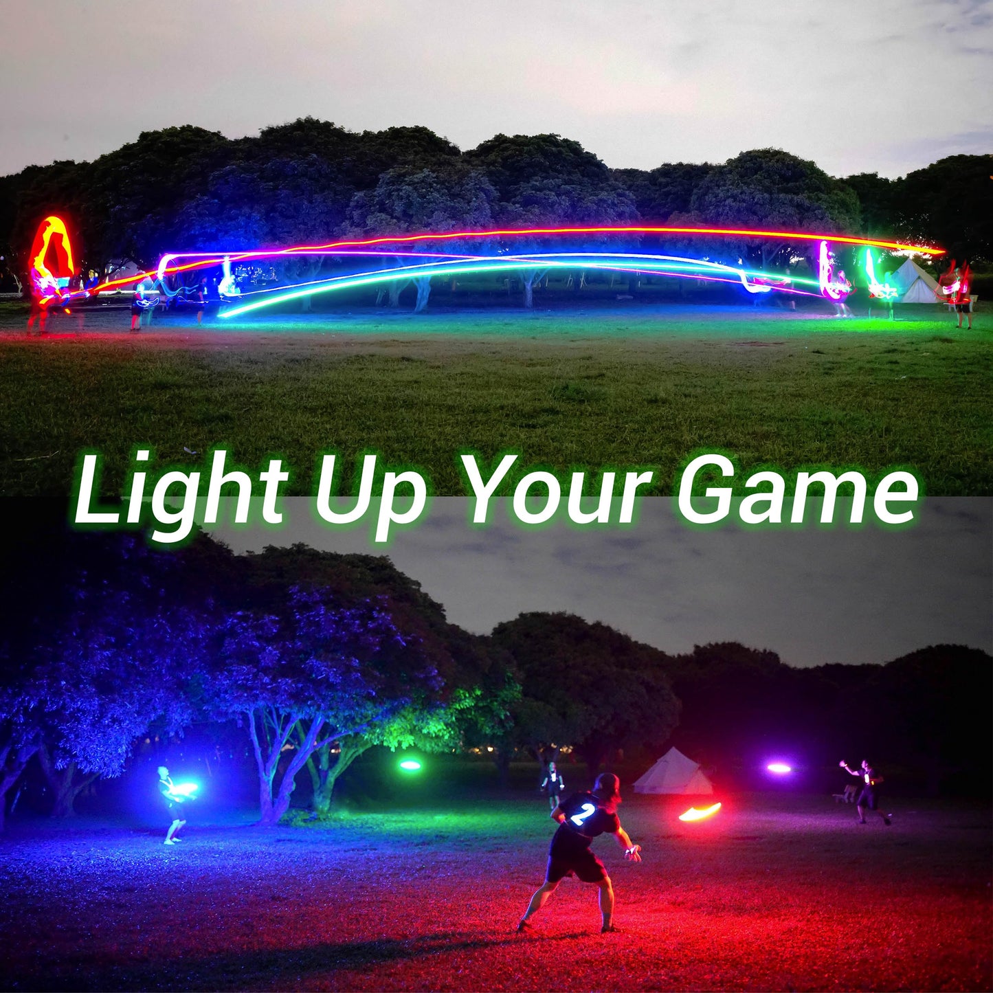 TOSY Flying Disc - 108 RGB Multicolor or 36 Monocolor LEDs, Super Bright, Smart Modes, Easter Basket Stuffers Gift, Camping Toy for Kid/Teen/Adult, Auto Light Up, Rechargeable, Waterproof, 175g