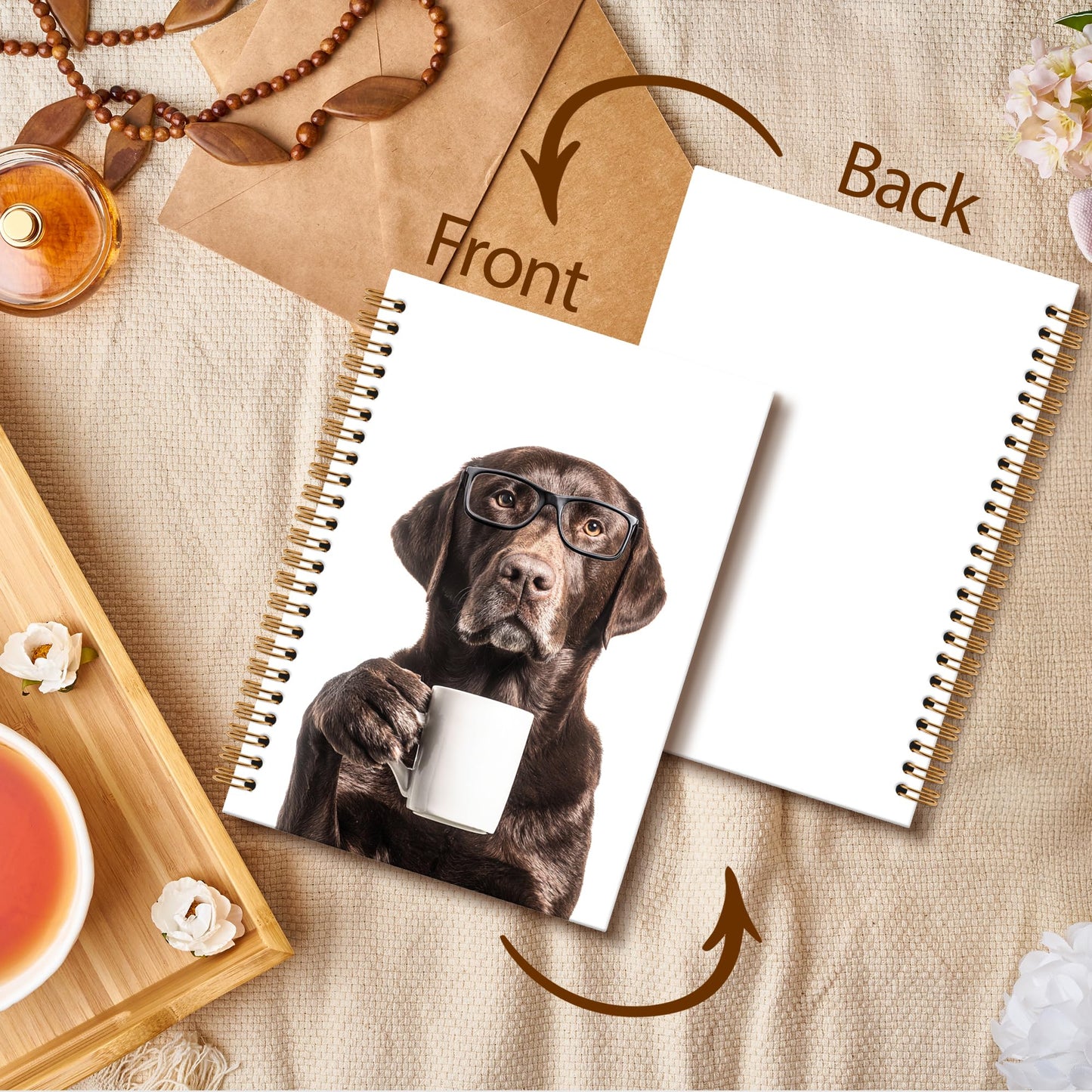 Chocolate Labrador Retriever Gifts Dog Journal, Gifts for Labrador Retriever Dog Lovers Spiral Notebook, Funny Coffee Lab Notebooks Dogs Lover Gift, Funny Dogs School Office Supplies, 6x8.2In