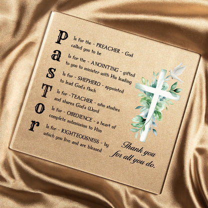 Afterprints Pastor Appreciation Gifts, Thank You Acrylic Plaque with Wooden Stand, Pastor Gifts for Men, Birthday Christian Gift for Preacher, Tabletop Sign Decoration