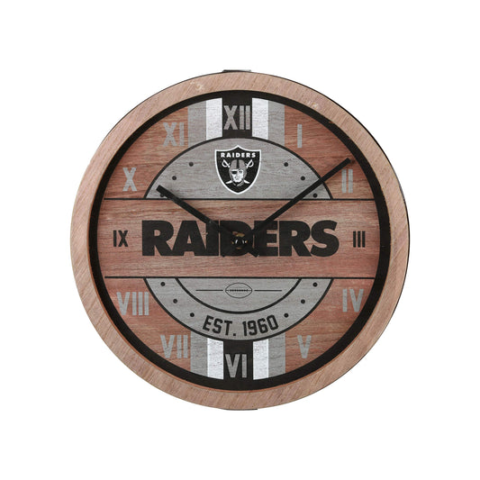 FOCO NFL Wooden Barrel Wall Clock