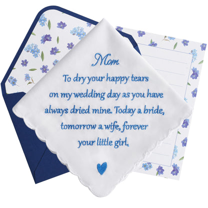 Mother of the Bride Gifts Wedding Handkerchief, AKI-106E-Mom