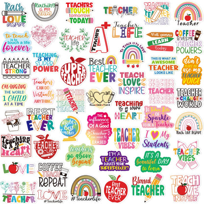 Fancy Land Teacher Stickers Vinyl Waterproof Teacher Appreciation Gifts for Laptop Water Bottle Back to School Supplies 100Pcs