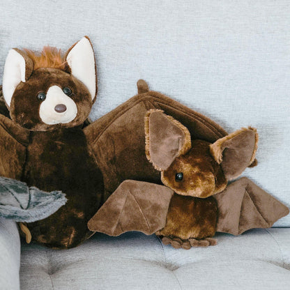 The Petting Zoo Bat Stuffed Animal Plushie, Gifts for Kids, Scoopz Wildlife Animals, Brown Bat Plush Toy 8 Inches