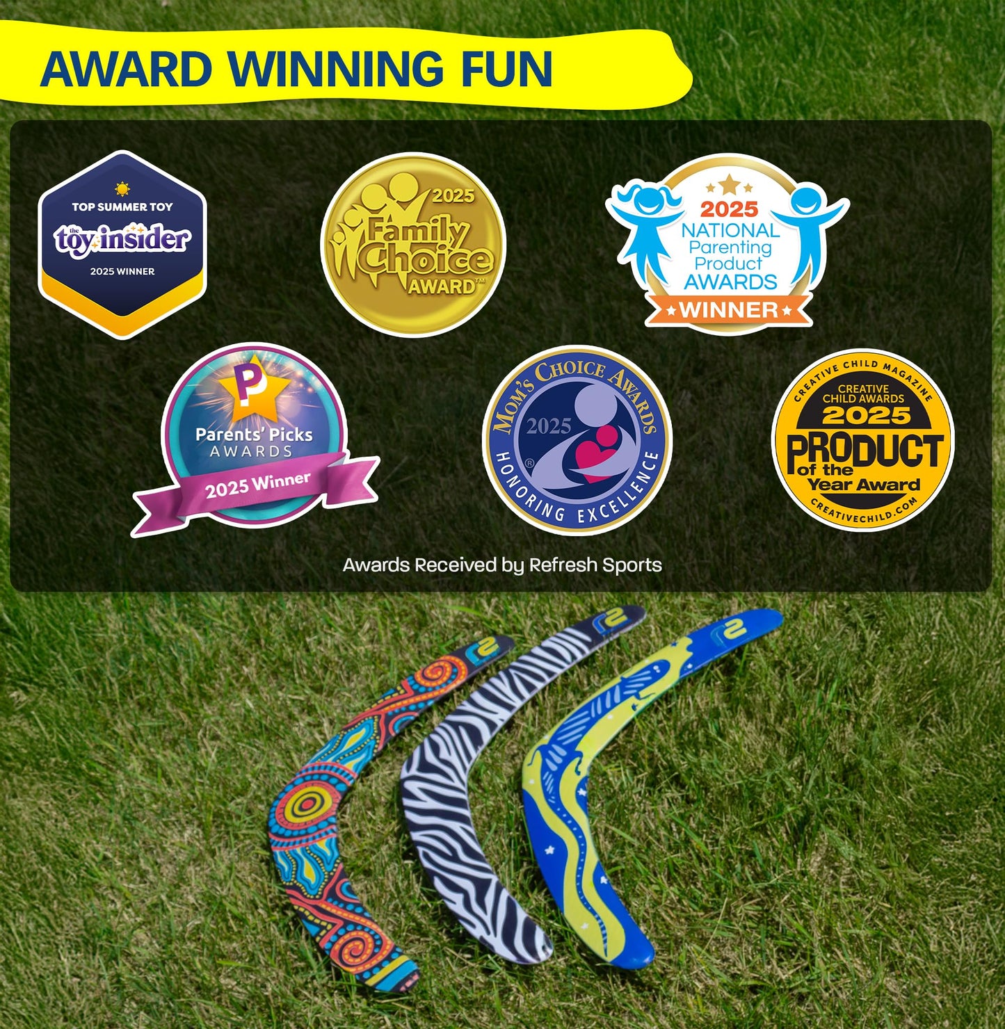 Boomerang for Adults & Kids - Fun Easy to Throw Boomerangs That Really Work - Soft to Catch Best Summer Stuffer Gifts for Boys & Girls - Outdoor Toys for Kids 8-12+ - 2026 Gift Idea for Teen Boys