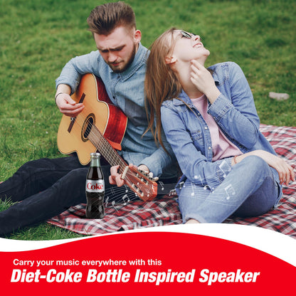 Official Diet Coke Bottle Shaped Bluetooth Speaker – Portable Wireless Speaker with Bluetooth 5.0, Deep Bass, AUX Input, Long Battery Life – Loud HD Sound for Home, Travel, Party & Outdoor Use