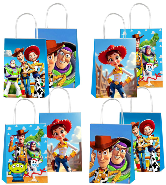 Kuailaihai 12pcs Cartoon For Toy Inspired Story Party Gift Bags with Handles,Cartoon Birthday Party Supplies for Party Decorations.