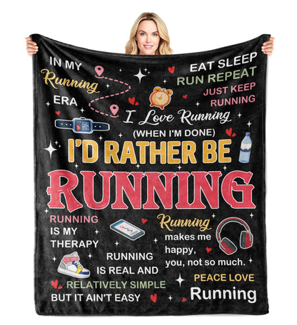 Gifts for Runners Women/Men Blanket, Cross Country Gifts, Marathon Runner Gifts, Cool Running Accessories Throw, Track and Field Gifts 60"X50"