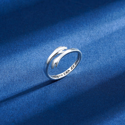 Yesteel Mothers Day Gifts - S925 Sterling Silver Hug Ring for Women Teen Girls, Adjustable Ring Jewelry Mothers Day Birthday Gifts for Daughters Mom Sister Wife Friends Grandma