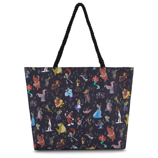Disney Mickey & Stitch Canvas Tote Bag – Official 100 Minnie Mouse Travel Tote for Girls, Boys, Teens & Adults