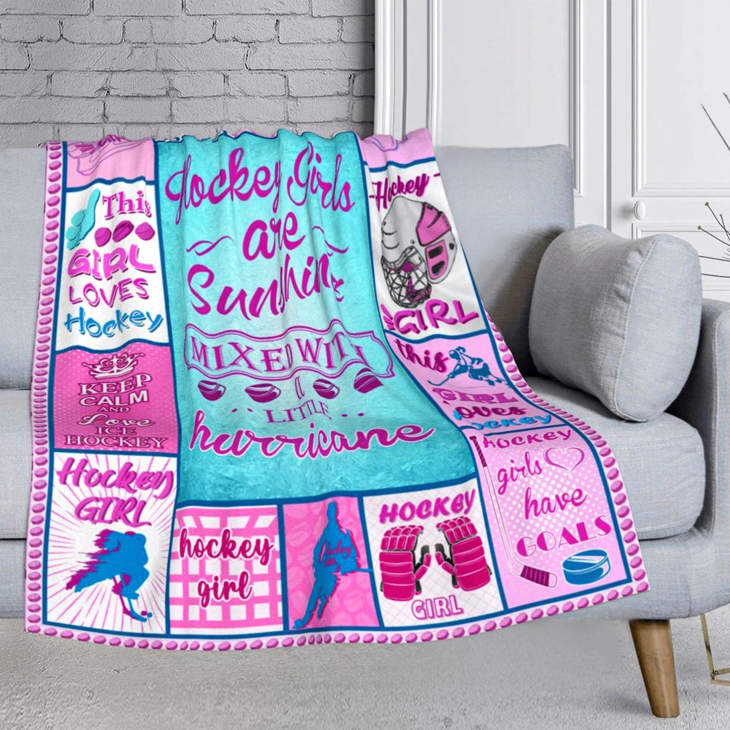 Hockey Gifts, Hockey Blanket, Hockey Gifts Ideas, Ice Hockey Gifts, Field Hockey Gifts, Hockey Gift, Gifts for Hockey Lovers 60"x 50"