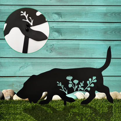 Basset Hound Metal Dog Statue - Garden Yard Decoration Art, Dog Gifts, Outdoor Home Decor