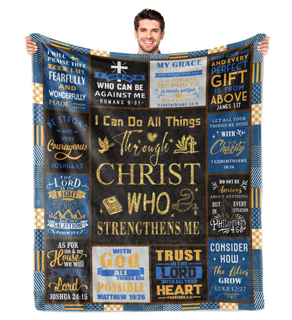Christian Gifts for Men, Christian Gifts, Baptism Gifts for Boys, Religious Gifts for Men, Confirmation Gifts for Teenage Boys, Bible Catholic Gifts Blanket 60"X50"